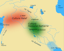 Lage der Halaf- und der Hassuna-Samarra-Kultur (Quelle: Wikipedia.de)