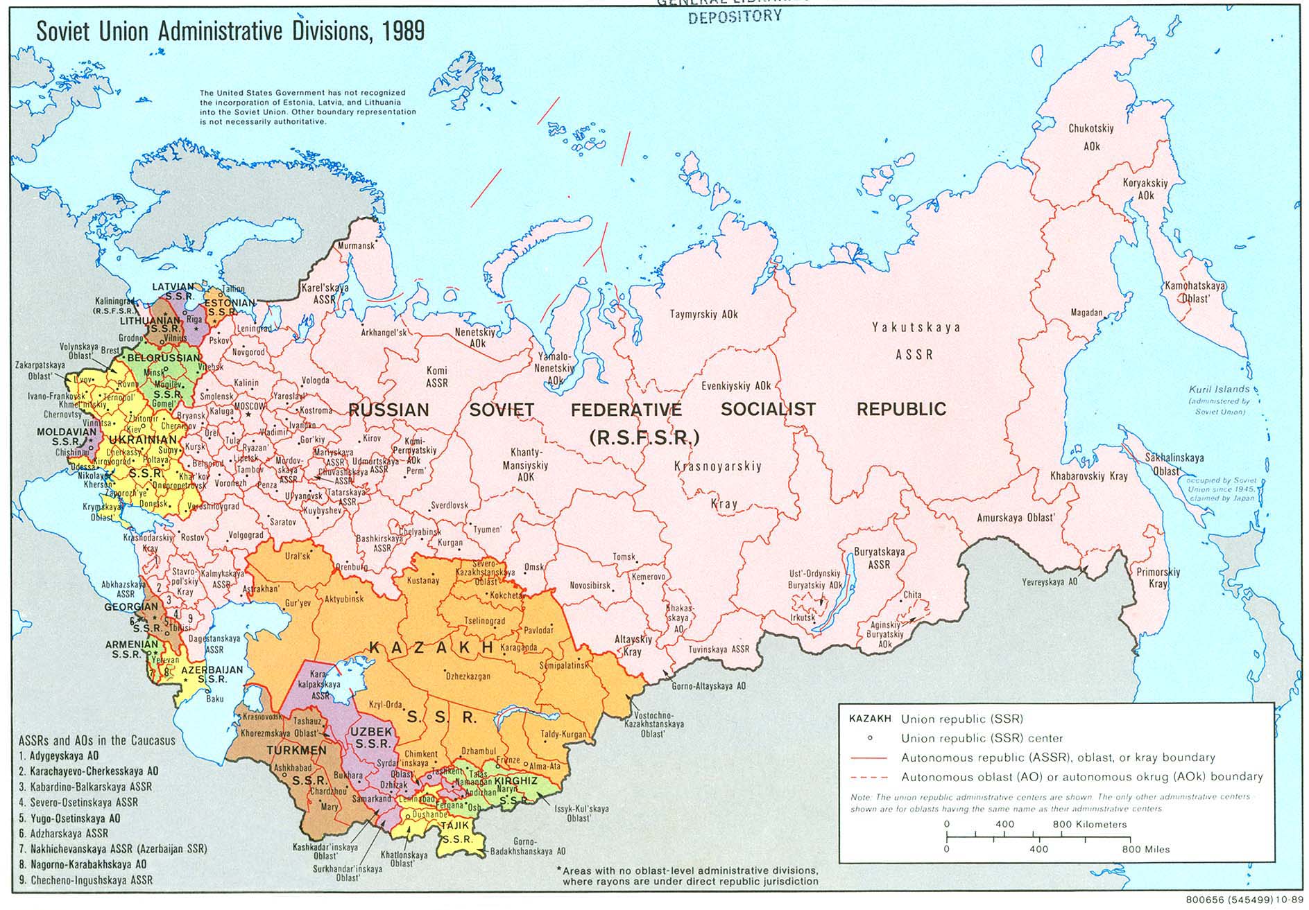 Die Union der Sozialistischen Sowjetrepubliken (kurz Sowjetunion) zwischen 1924 und 1991 (Quelle: Wikipedia.de)