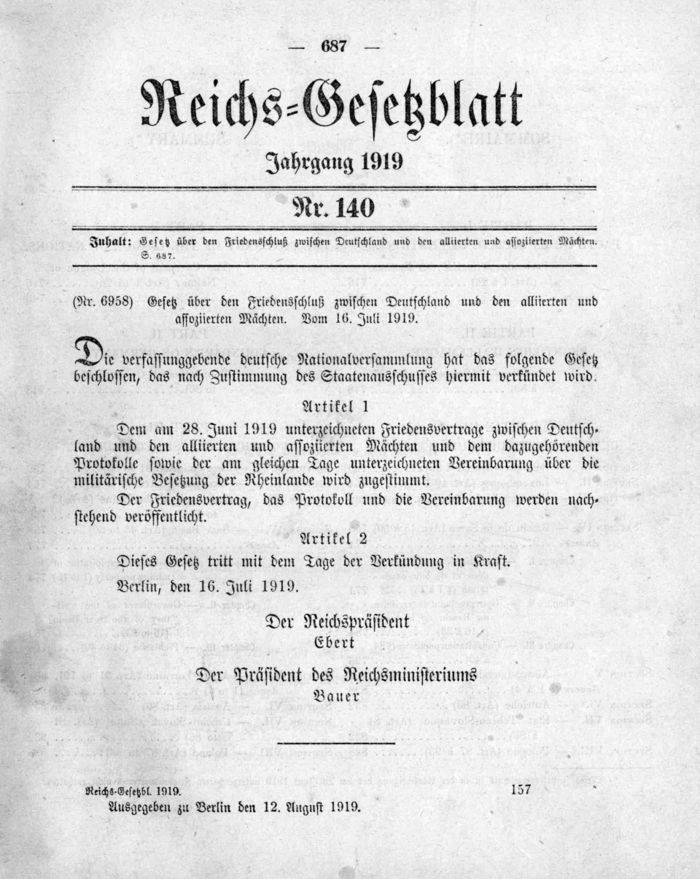 Deutsches Reichsgesetzblatt 1919 140 0687 Friedensvertrag.jpg