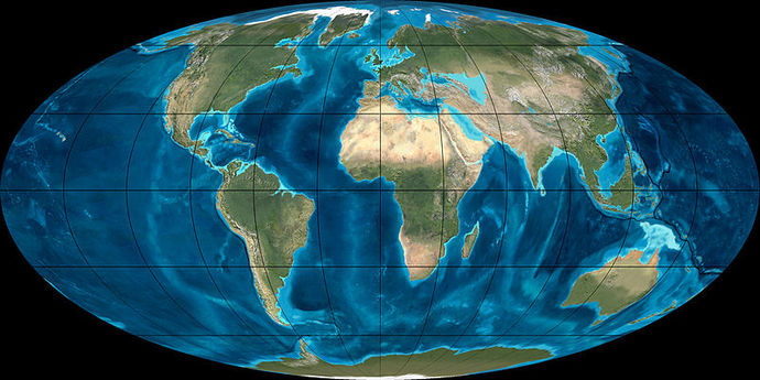 Die Erde im Neogen (Quelle: Wikipedia.de)