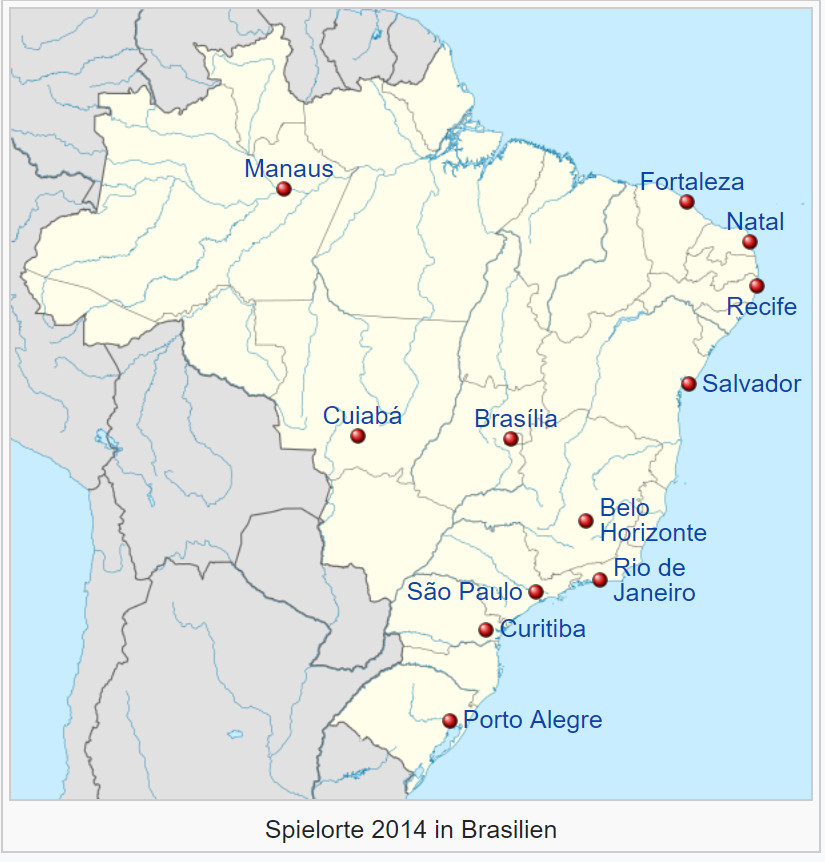 gerahmtSpielorte WM 2014 (Quelle: Wikipedia.en)