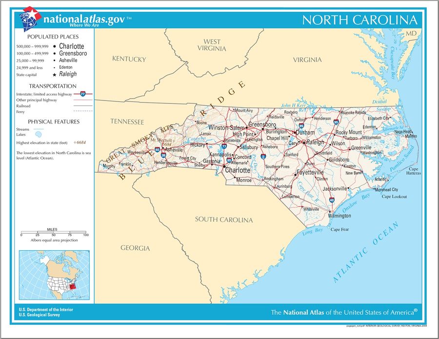 North Carolina heute (Quelle: Wikipedia.de)
